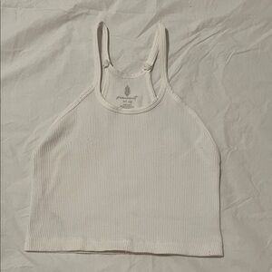 FP Movement by Free People Ivory Ribbed Tank Top